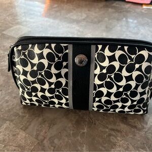 Coach Black and White Cosmetic Bag